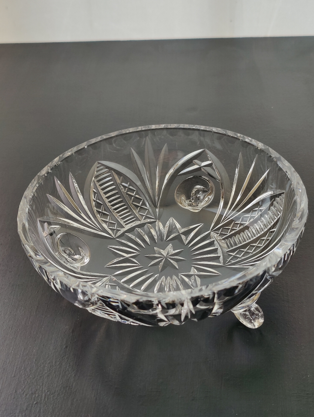 Vintage | Tri Footed Cut Crystal candy dish